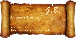 Gromen Berta névjegykártya